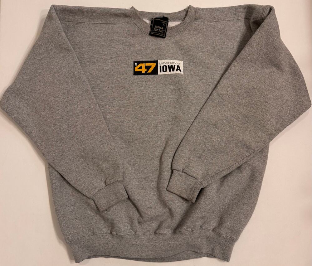 Vtg University of Iowa 1847 Jones & Mitchell Crewneck Gray Unisex Size XL
